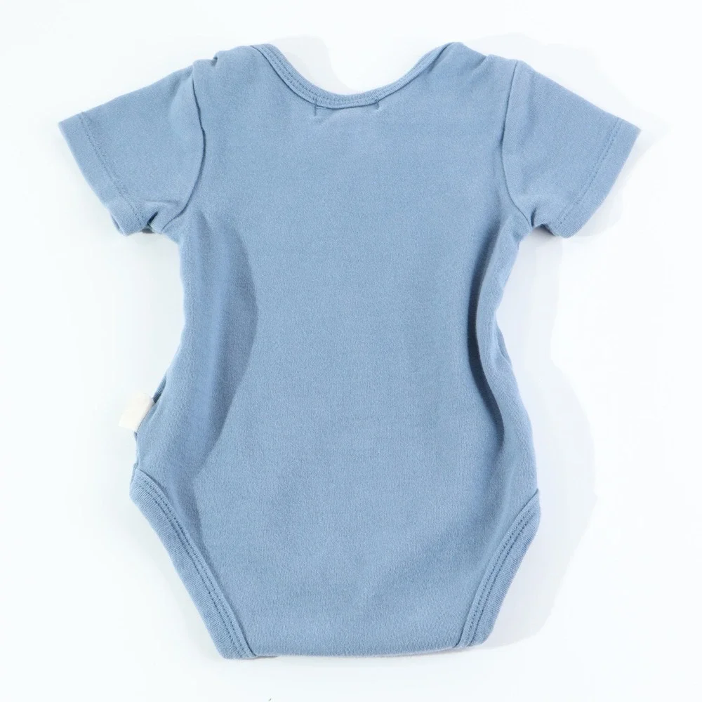 Rabbit + Bear Blue Human Kind Be Both Graphic Bodysuit 3-6M Short Sleeve